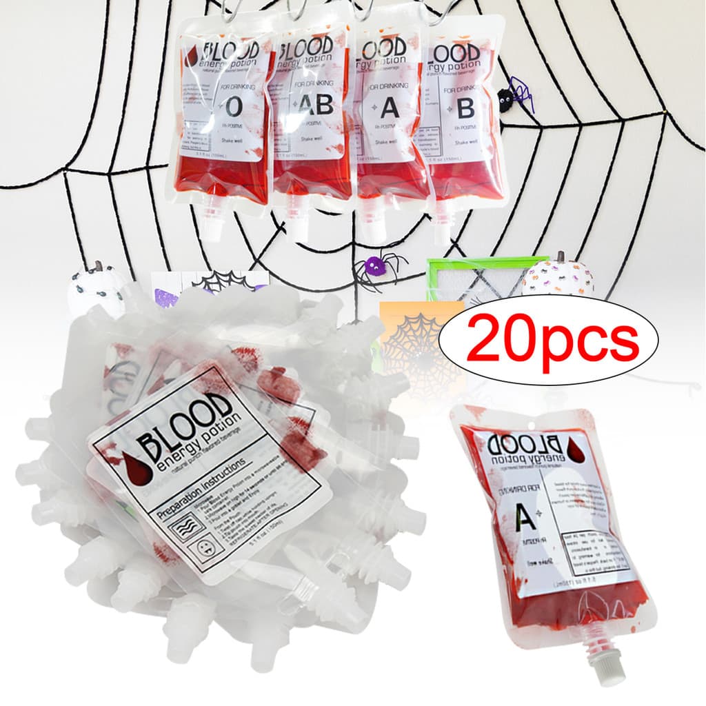 20pc Creative 150ML Halloween Cosplay Saco De Bebida Vampiro Sangue De Zumbi PVC Água Garrafa Decora Acessórios De Festa