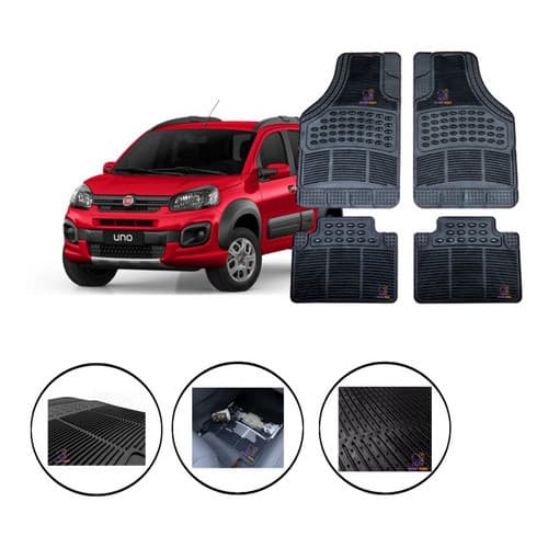 Jogo Tapete Carpete Borracha Fiat Novo Uno 2011 A 2020