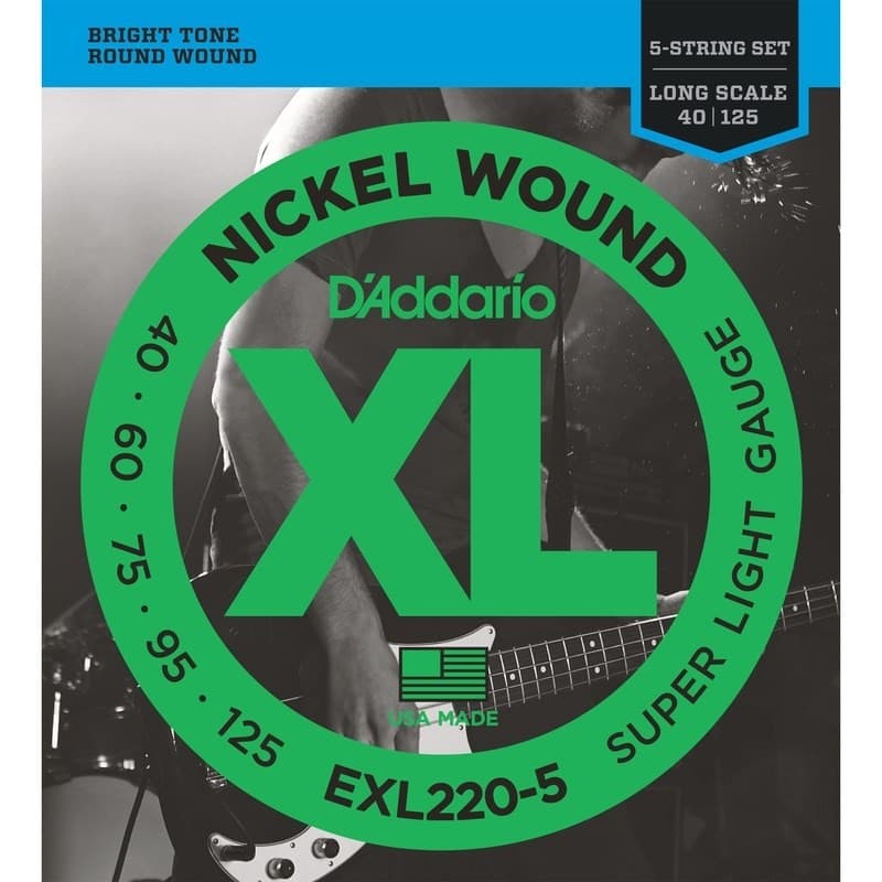 Encordoamento Contra Baixo 5 Cordas 040 daddario Exl220-5 D'addario