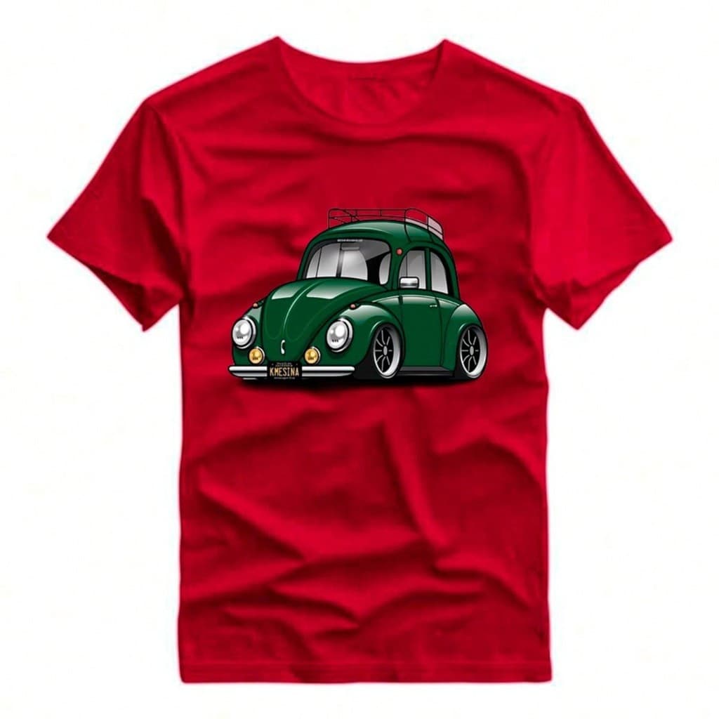 camiseta estampada decarros  fusca legais de manga curta, confortáveis e casuais com gola , para uso diário no verão