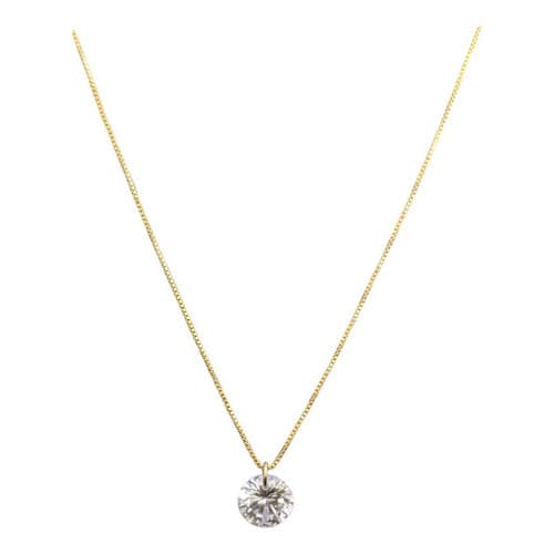 Gargantilha Colar Feminino Folheada A Ouro Ponto De Luz Pedra 8mm
