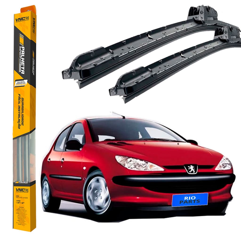 Par Palhetas Limpador De Parabrisa Dianteiro Peugeot 206 2001 2002 2003 2004 05 2006 2007 2008 2009