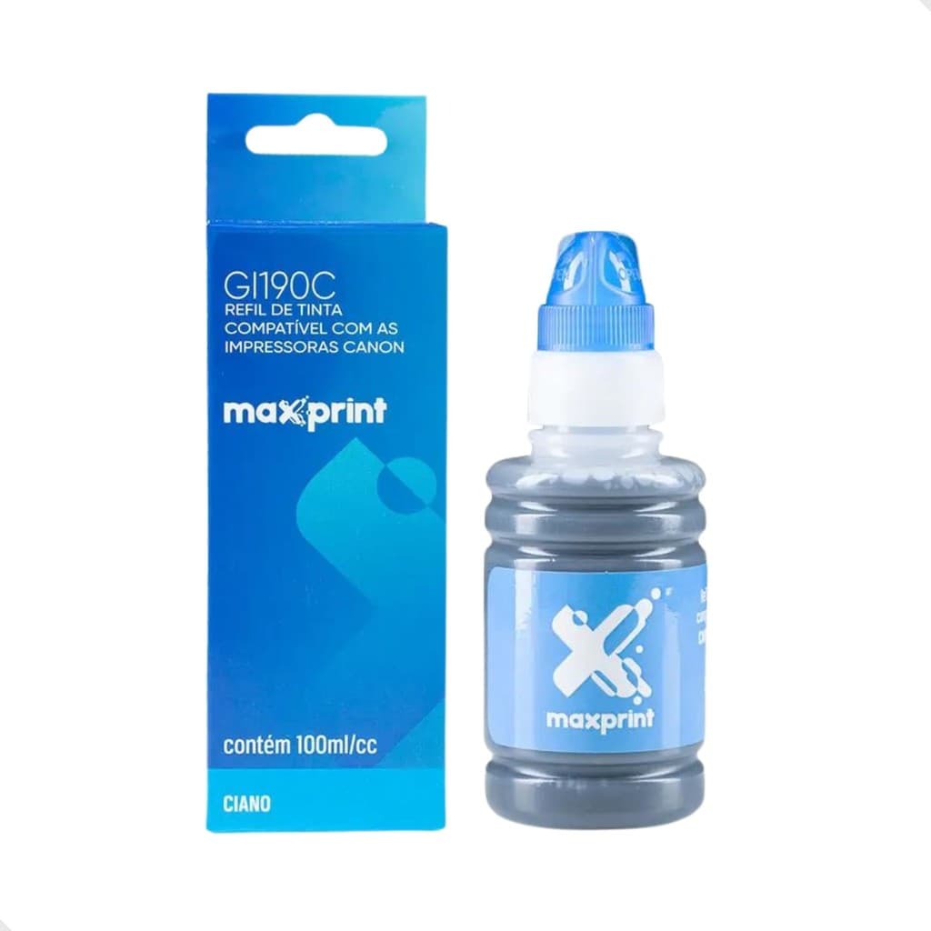 Refil Tinta Compatível Canon Gi190 C Cyan 1110 G2100 G2110 G3100 G3102 G3110 G3111 G4100 G4110 G4111