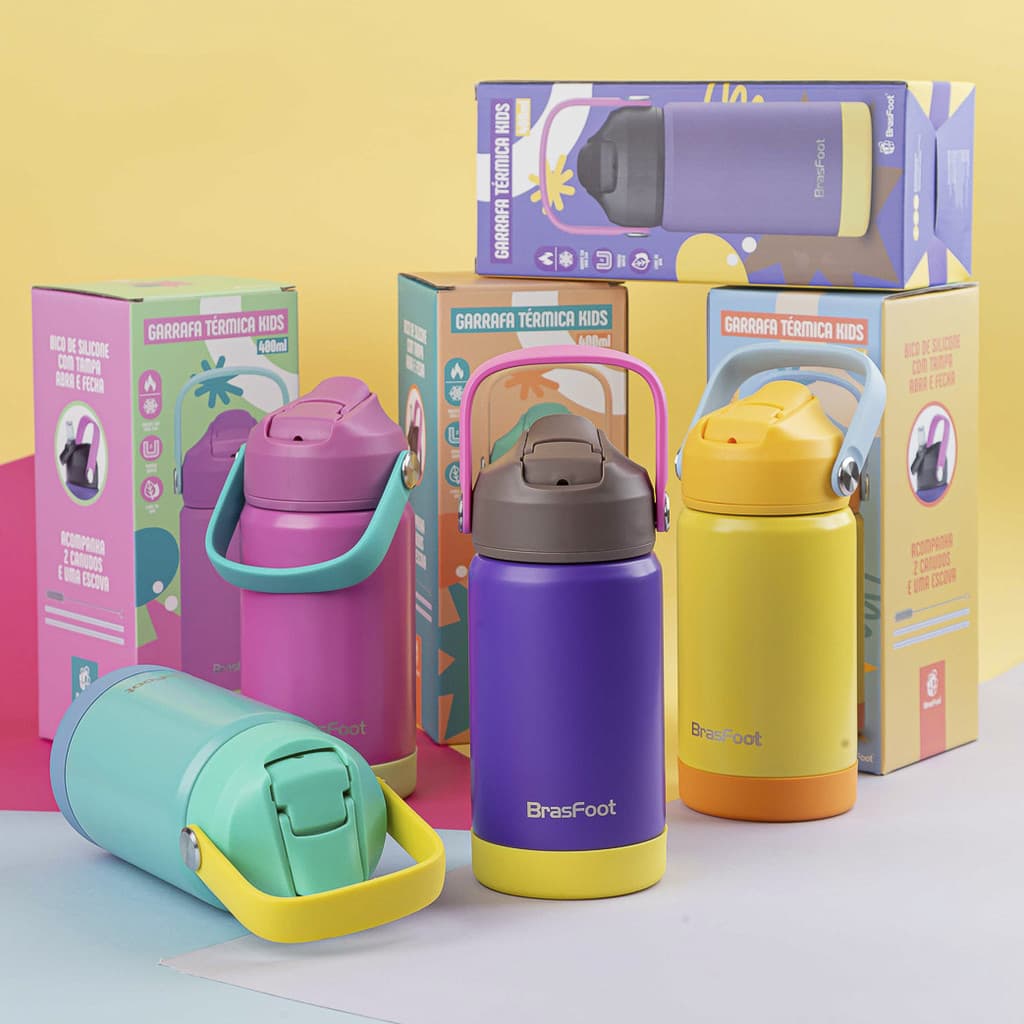 Garrafa térmica infantil escolar squeeze para criança kids Garrafinha escola