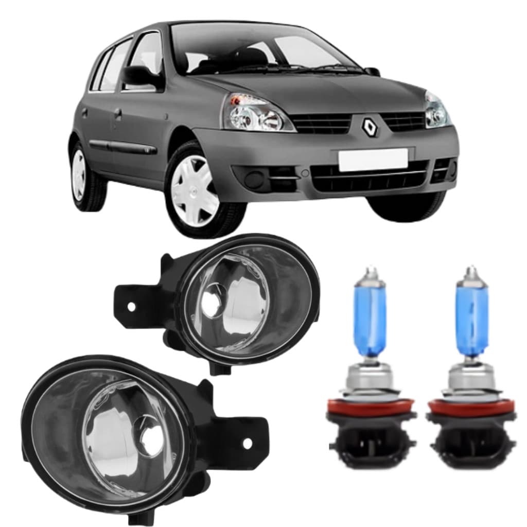 PAR FAROL MILHA RENAULT CLIO HATCH 2003 A 2012 +SUPER BRANCA