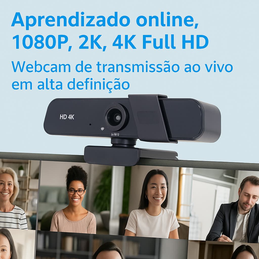 Camera Webcam Usb 4k Hd Com Tampa De Privacidade 3840x2160p