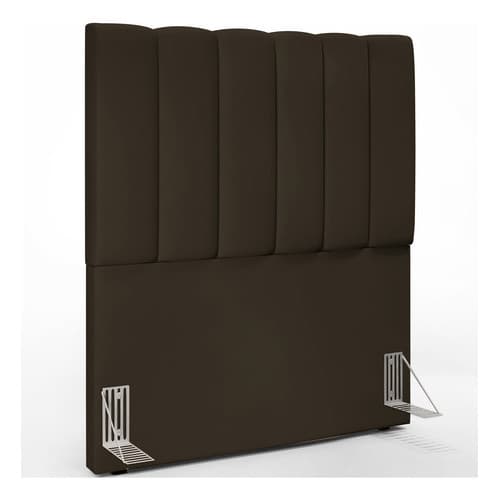 Cabeceira Cama Box Solteiro 100 Cm Dália Suede Marrom