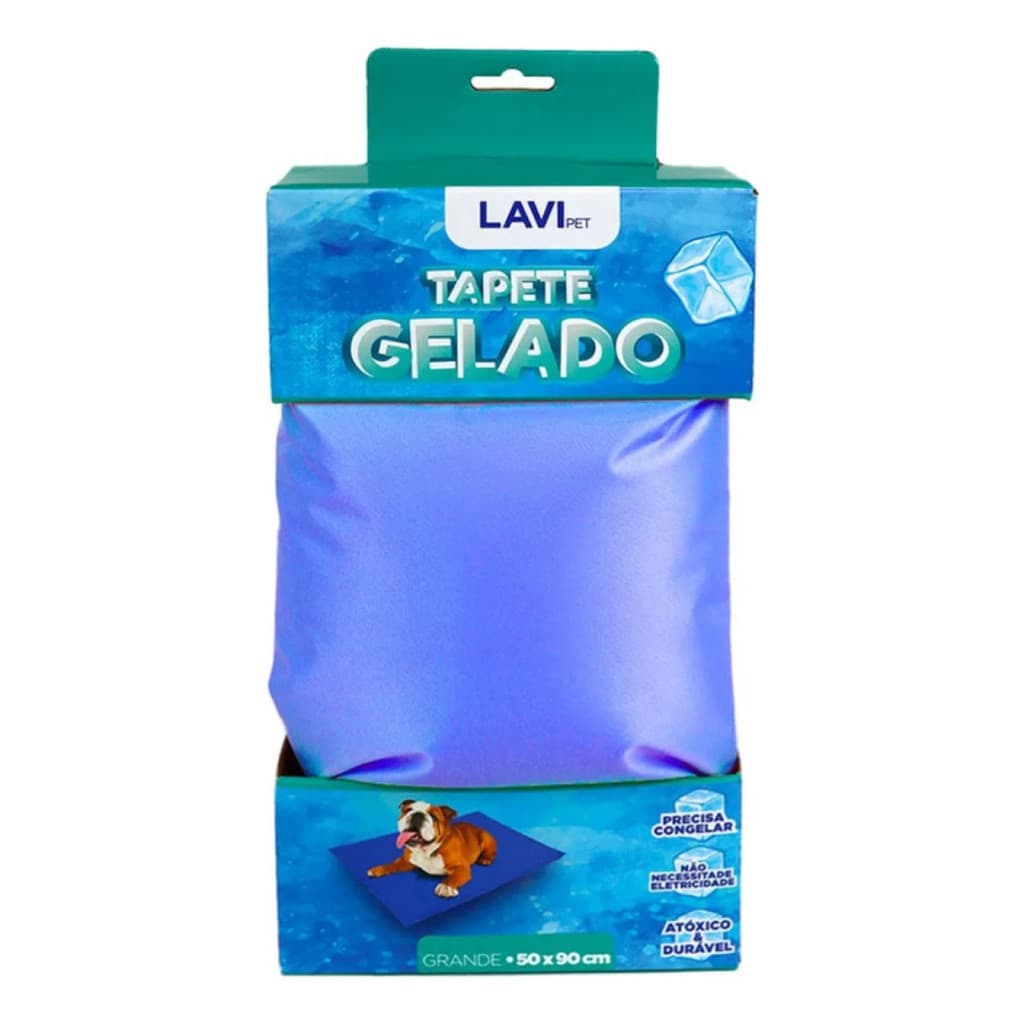 Tapete Gelado Lavi Pet Para Cães E Gatos Grande 90X50Cm Cor