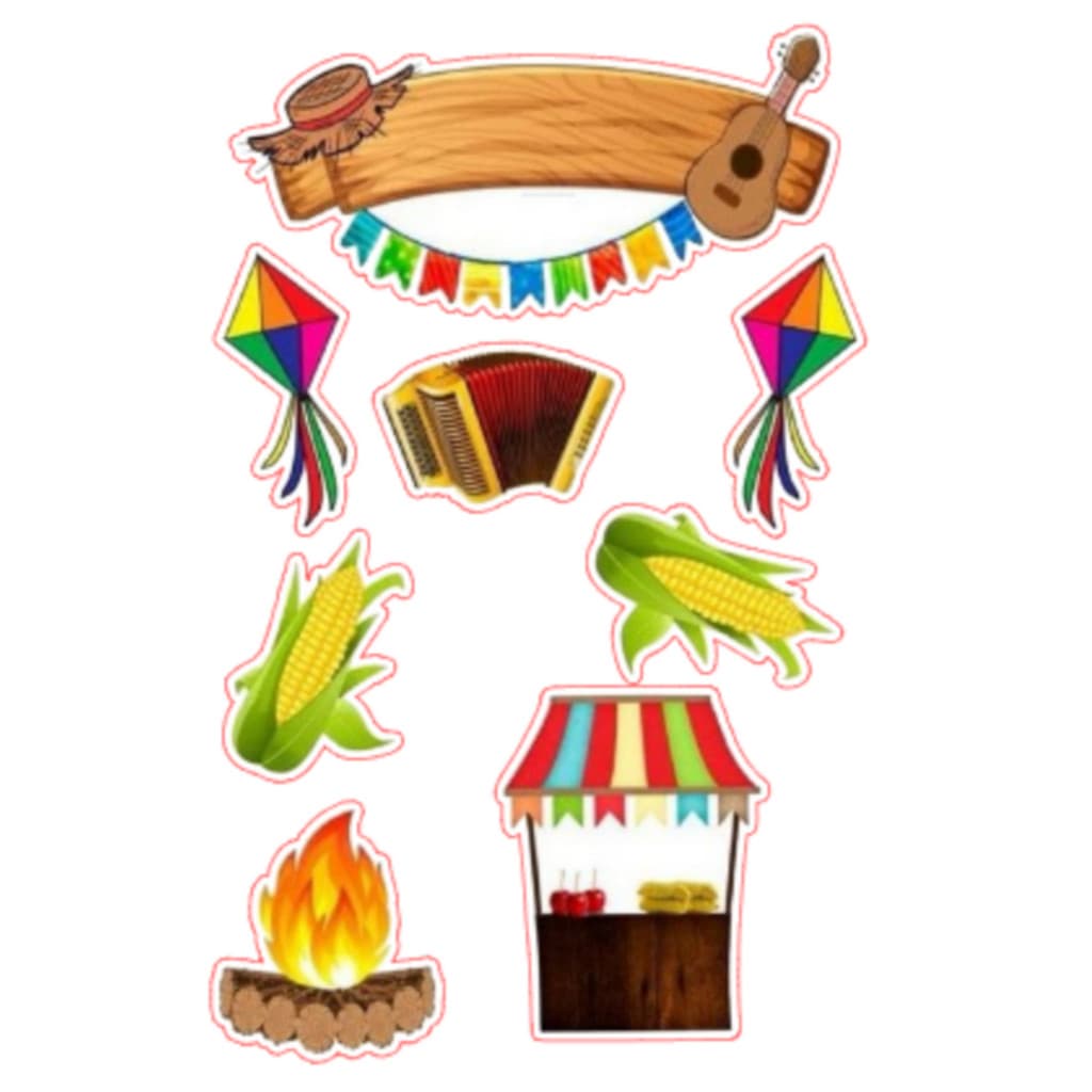 Topo Topper de Bolo Festa Junina Julina Arraia Personalizado Nome Idade 1
