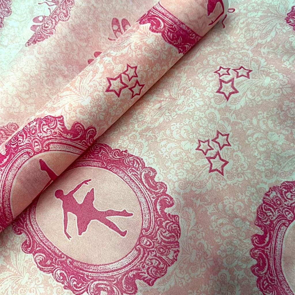 Tnt Estampado Espelho Bailarina Pink/Branco 1m x 1,40m