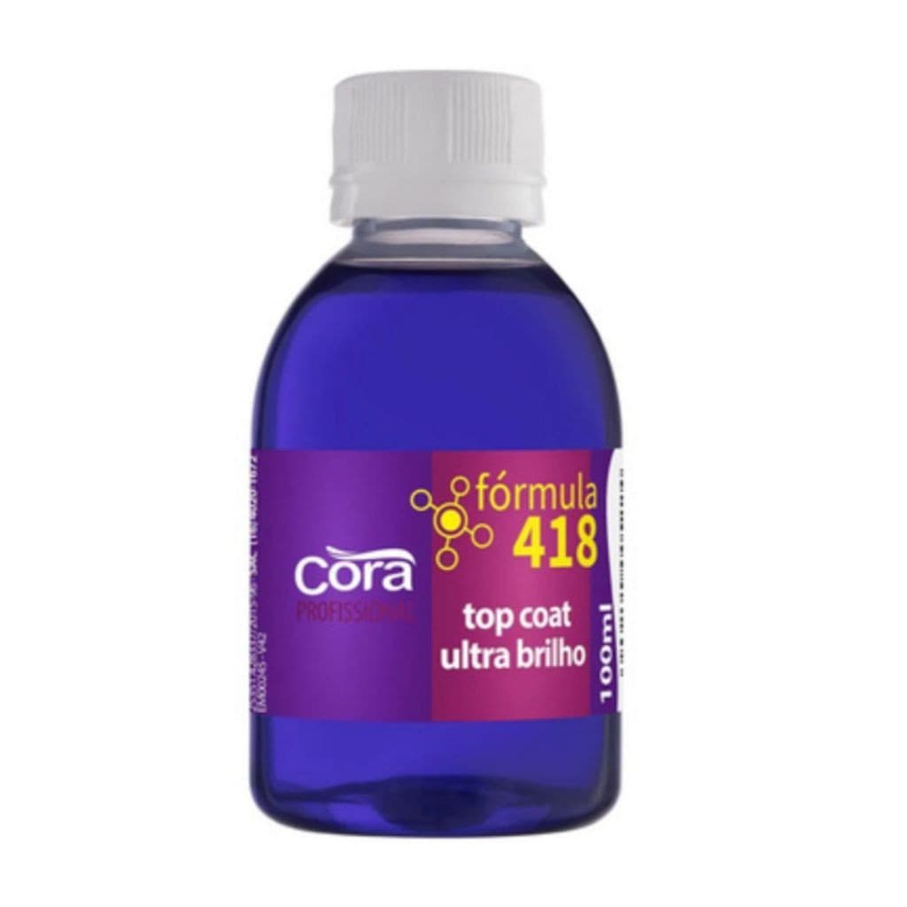 Top Coat  Profissional Cora Fórmula 418 Top Coat Ultra Brilho 100ml- Esmalte