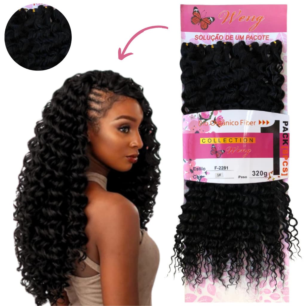 Cabelo F-2281 70cm Cacheado Orgânico 320g Weng Várias Cores