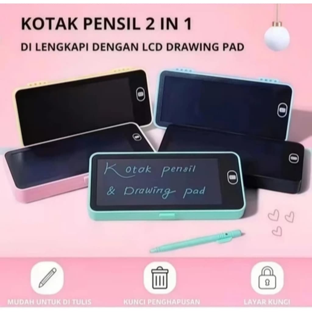 Estojo Escolar Com Prancha Lcd Kit Material Escolar