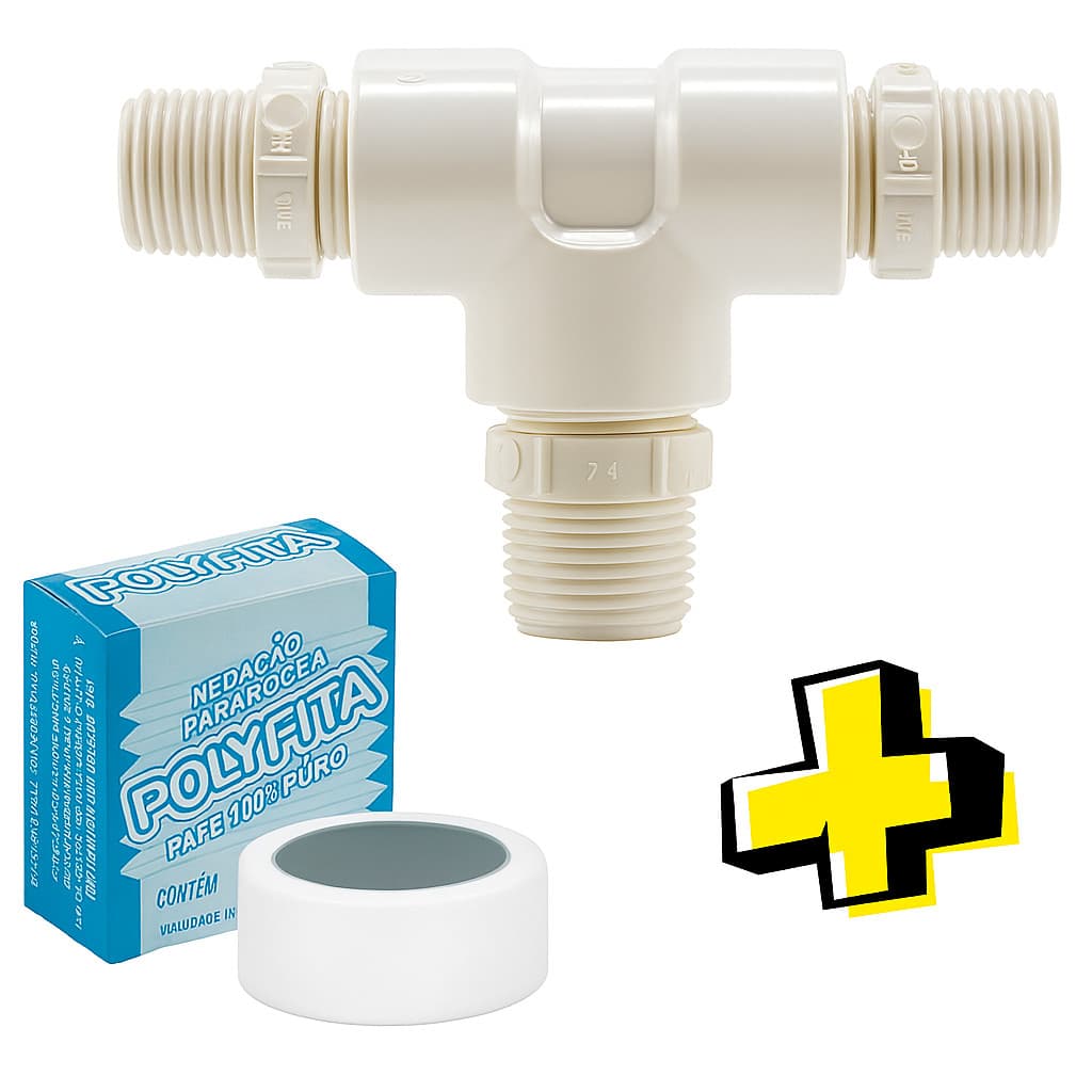 Kit Tubo Niple Adaptador T Torneira Monocomando Agua Fria