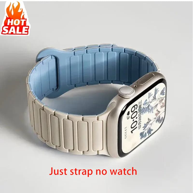 Pulseira Magnética De Silicone Macio Para Apple Watch Série 10 46mm 42mm Ultra 2/1 49mm 9 8 7 6 5 4 3 FE Acessórios