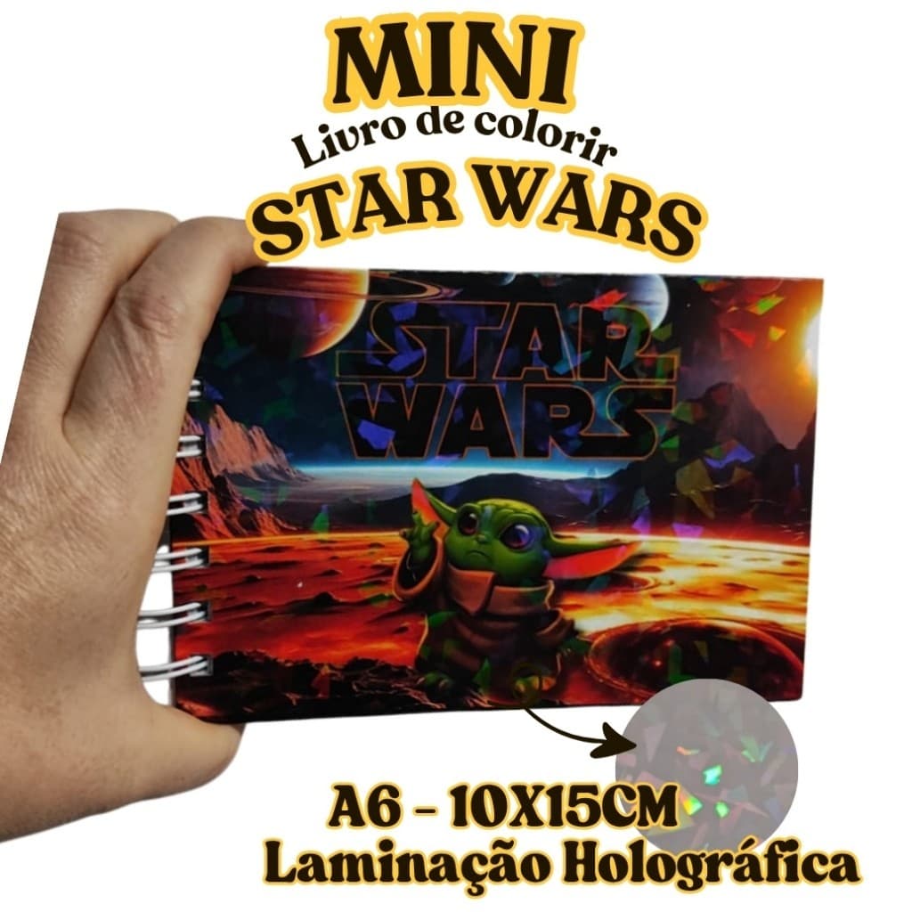 Mini Livro de colorir Star Wars tamanho A6 Capa dura