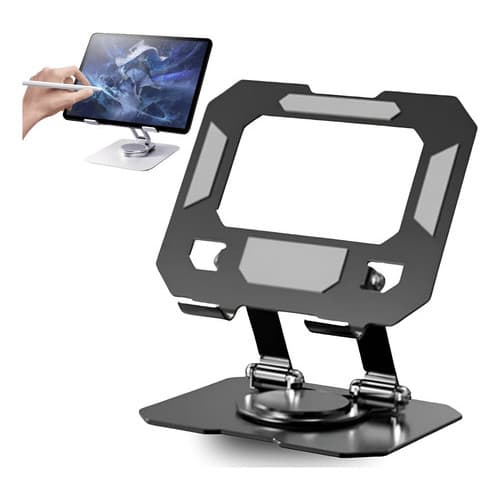 Suporte De Aluminio Ergonômico Giratório 360 Para Tablet