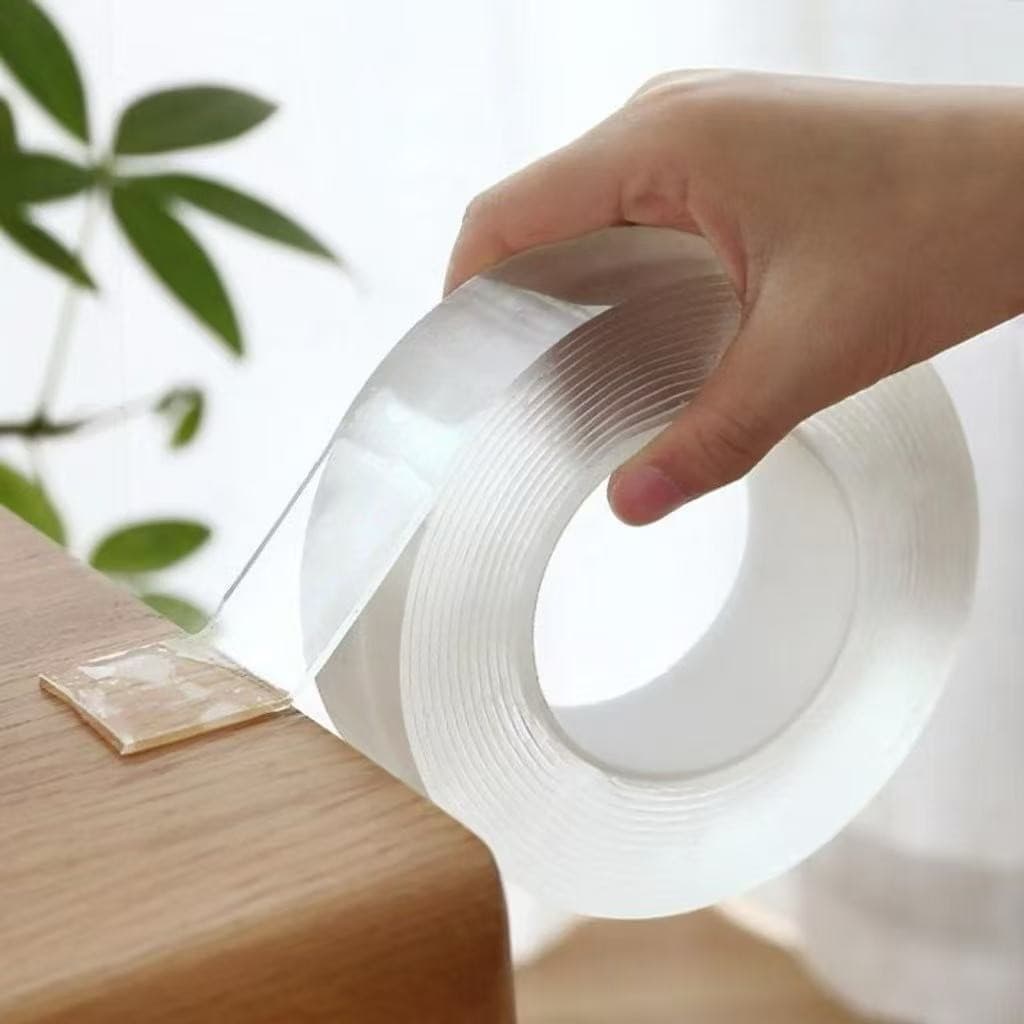 Fita Dupla Face Nano À Prova De Intempéries 5M-Adesivo Transparente Reutilizável Para Uso Em Carros , Cozinhas E Banheir