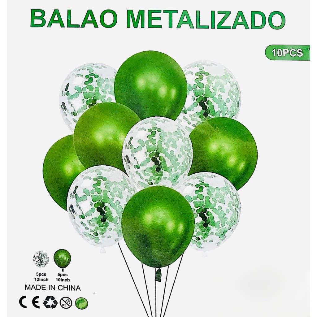 10un Balões Balão De Látex Confete  Para Decoração Festa Aniversário Balões Coloridos Bexiga Látex