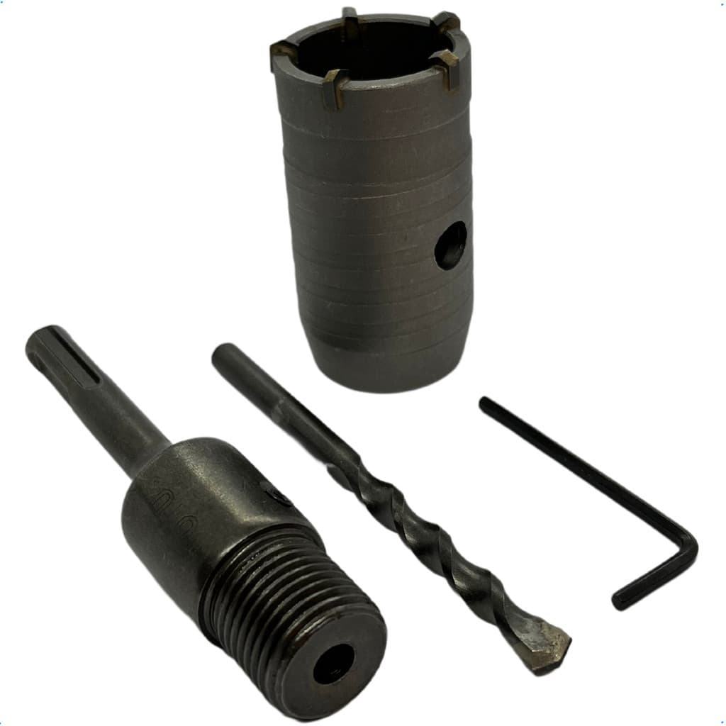 Kit serra copo videa 40mm para concreto profissional com haste sds plus 110 mm aço reforçado
