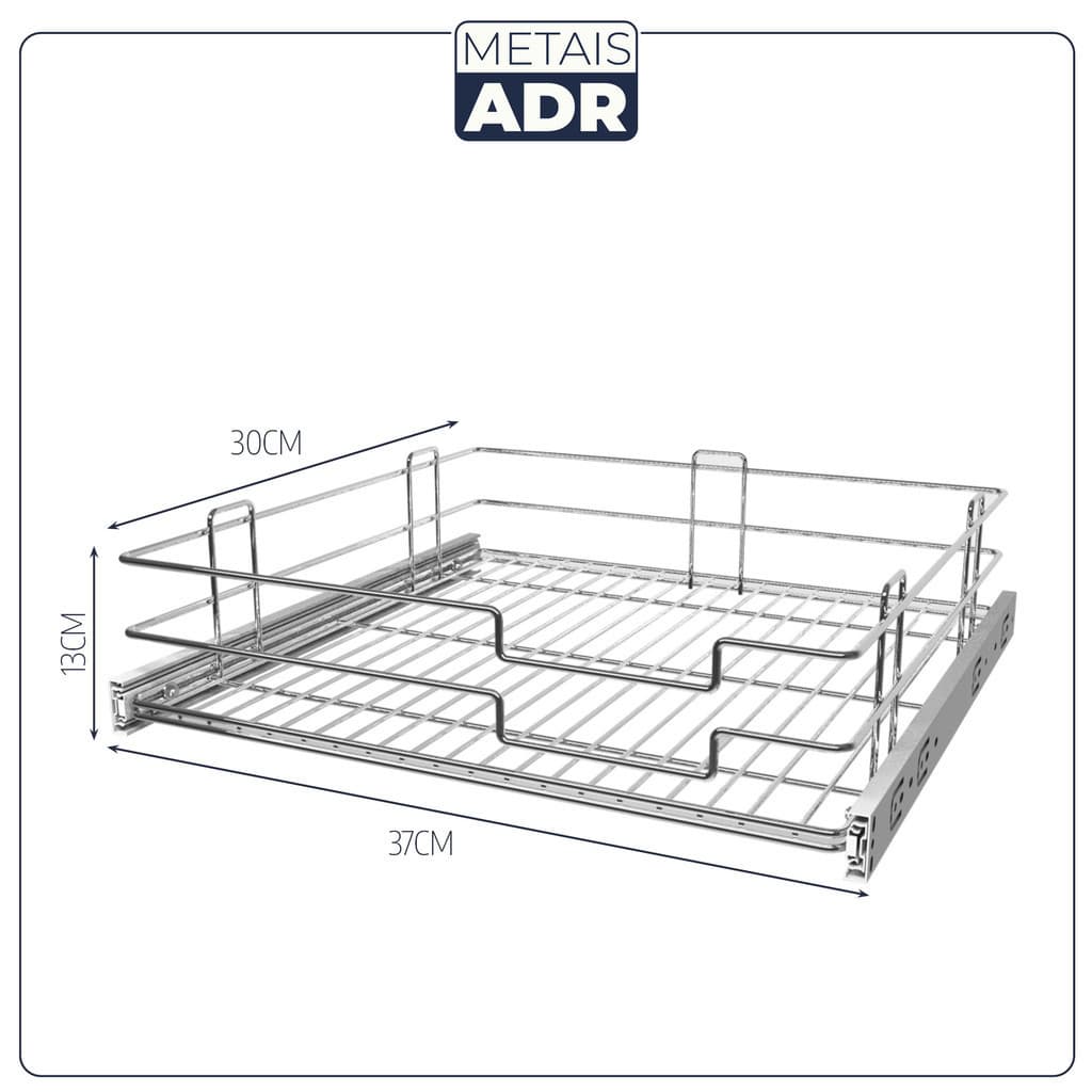 Gaveta Fruteira Deslizante 370larg x300prof x130alt Mód.40cm