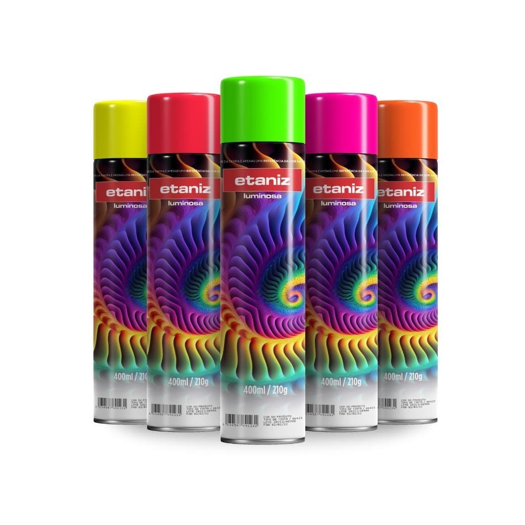 Spray Neon Luminosa Etaniz 400ml – Cores Vibrantes, Alta Cobertura, Secagem Rápida