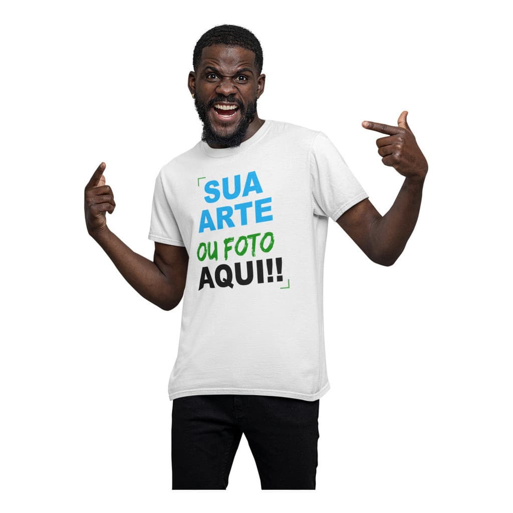 Camiseta Camisa Sua Estampa Logo Arte Foto Empresa Uniforme