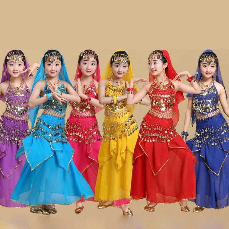 Fantasias De Dança Do Ventre Para Meninas performance O Dia Das Crianças Conjunto De 4 Peças