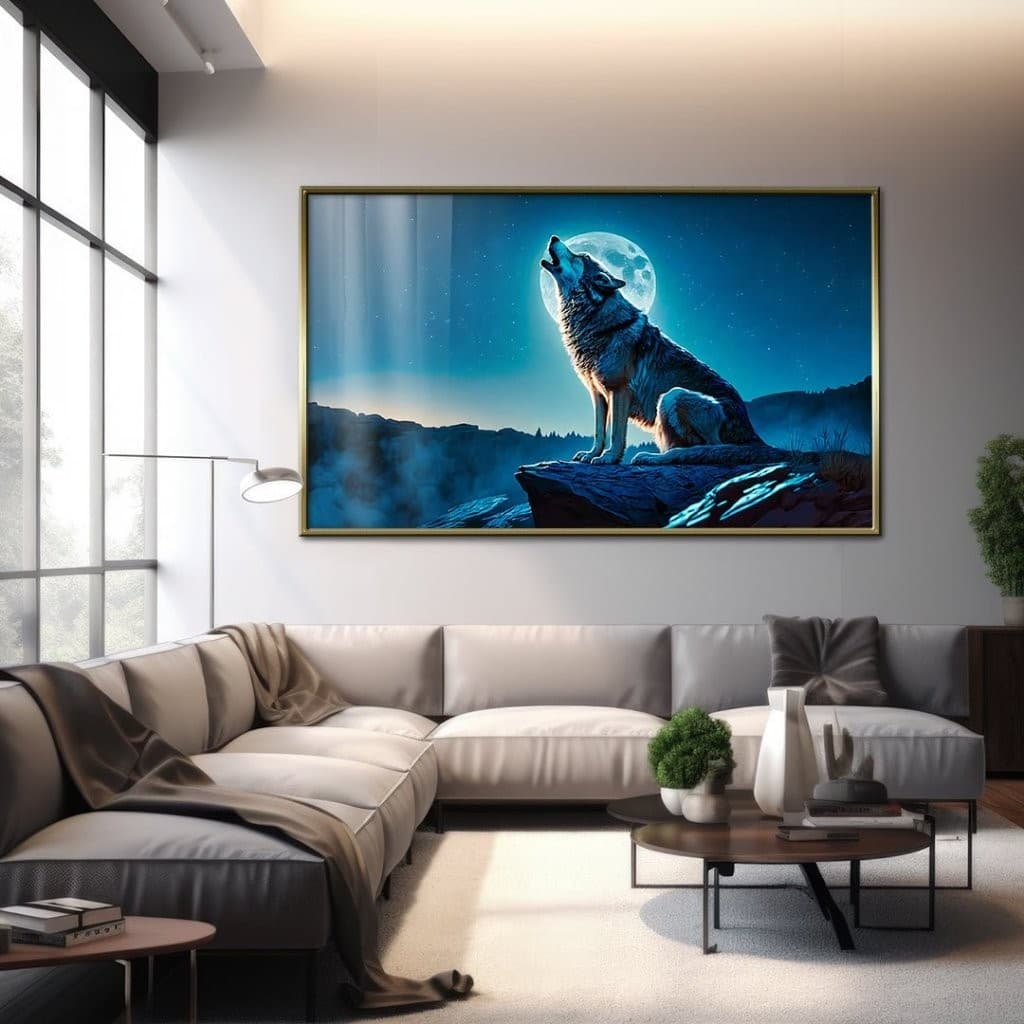 Quadro Decorativo GRANDE Alta Resolução Para Sala Quarto Escritório Quadro Lobo Solitario