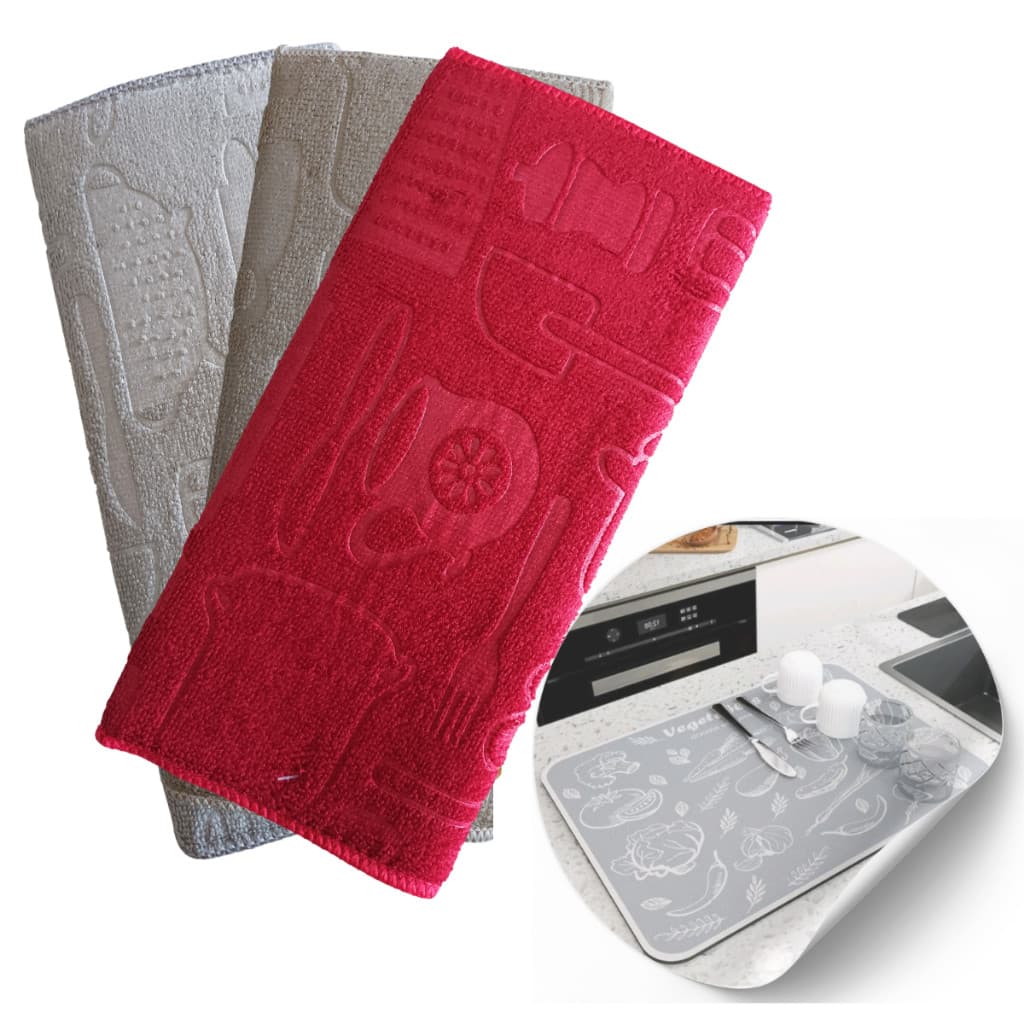 Tapete escorredor de Louça em Microfibra Super absorvente  Dobrável Aparador de Louça