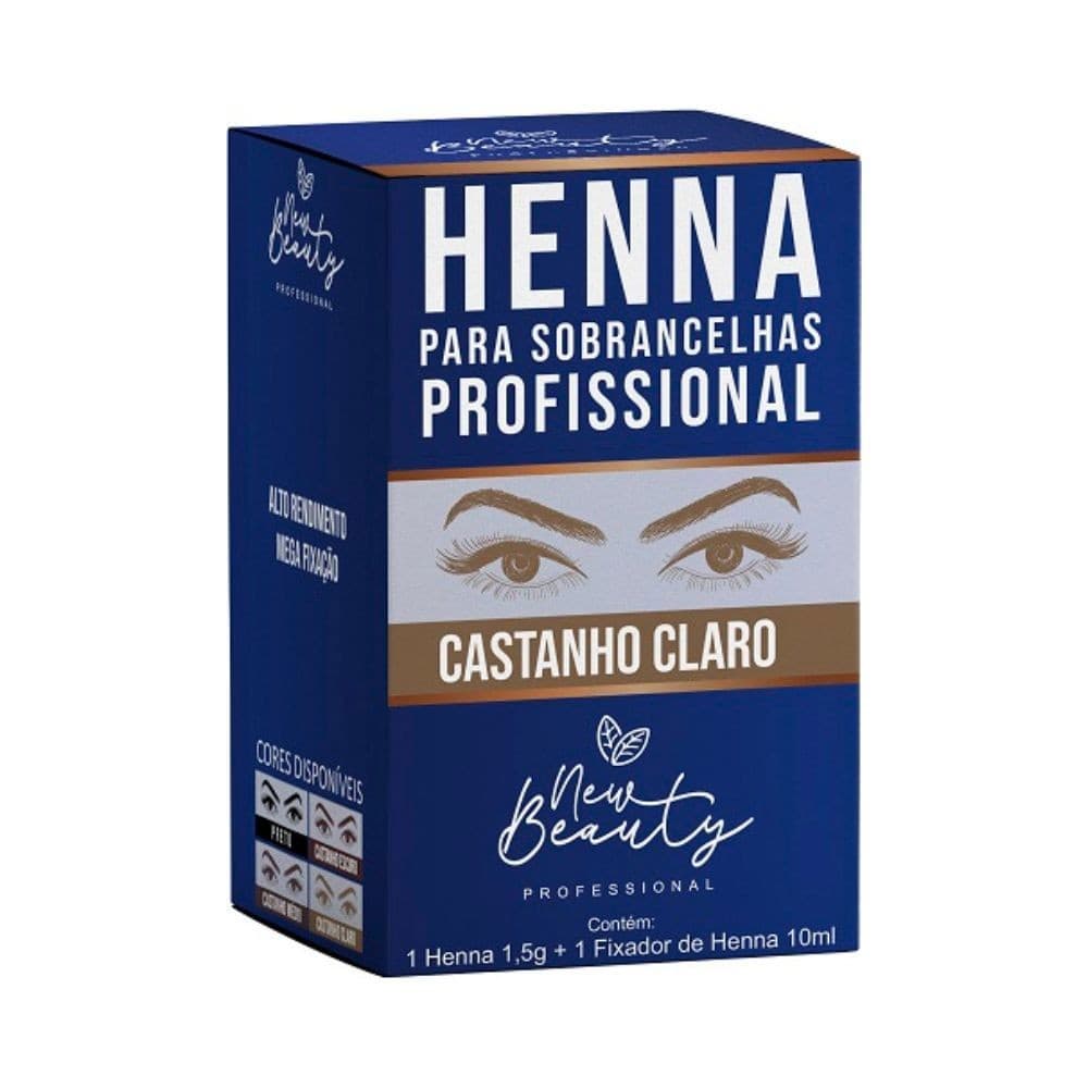New Beauty - Henna Profissional Para Sobrancelhas  - CASTANHO CLARO - Reds