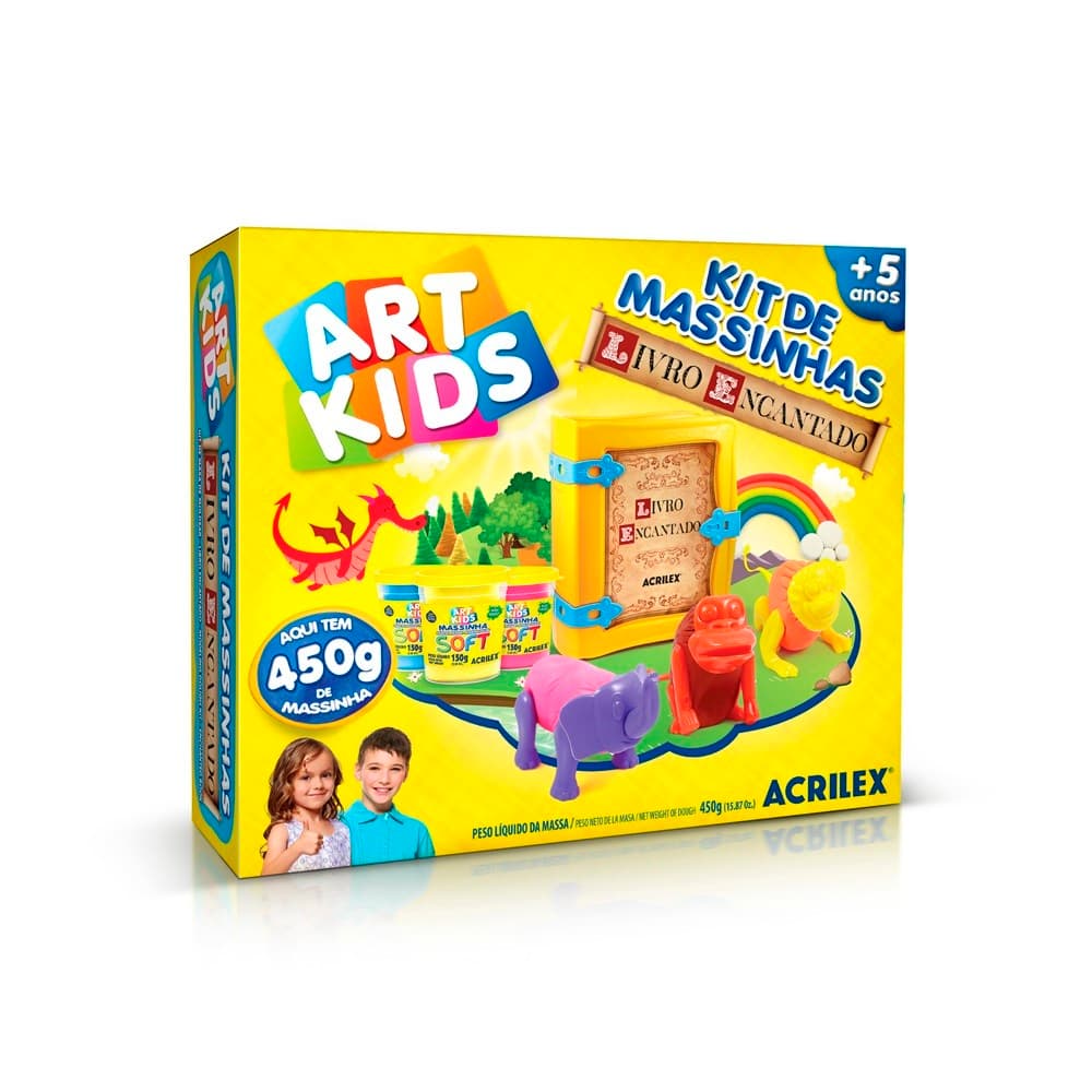 MASSA PARA MODELAR CRIATIVA KIT MASSINHA LIVRO ENCANTADO ART KIDS 450G - ACRILEX