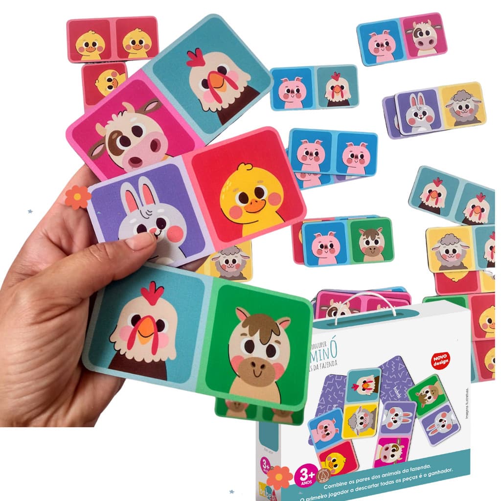 Domino Infantil da Fazendinha Divertido Ludico Montessori