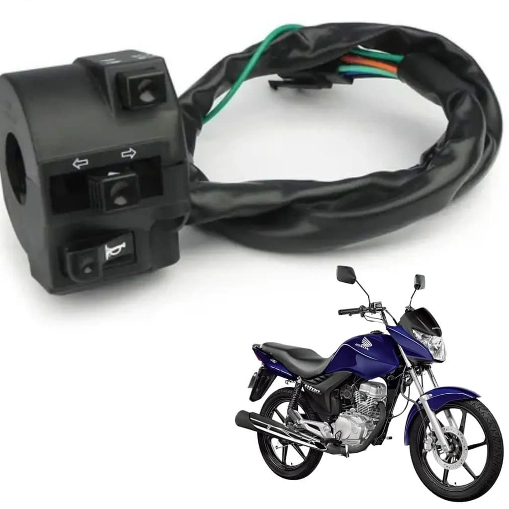 Punho Esquerdo Chave Luz Cg 150 Titan Es Esd Ks Mix Flex 2009 até 2013 Buzina Pisca