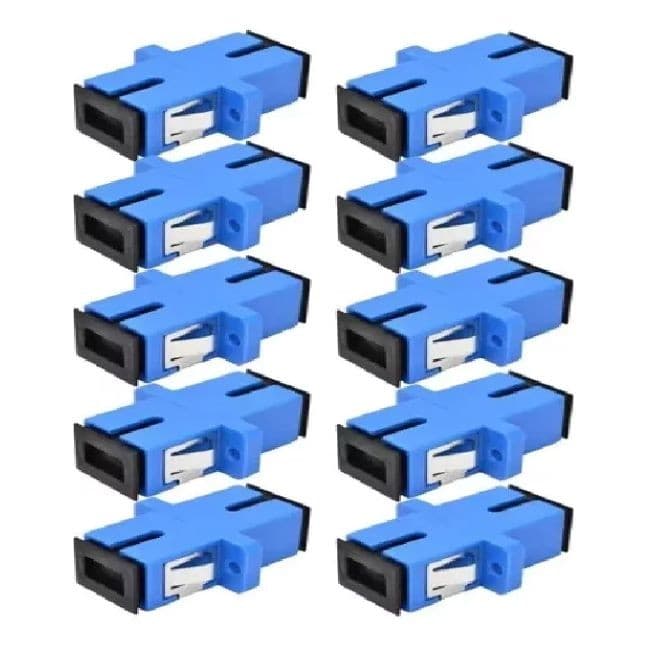 100 Unidades Do Adaptador De Fibra Óptica Sc Simplex Sm Azul