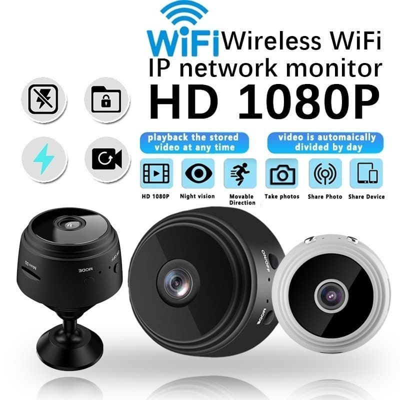 Câmera Mini A9 Wifi Sem Fio Espiã Segurança Doméstica Externa Digital Com Suporte Usb Bivolt 1080P HD Visualize Celular