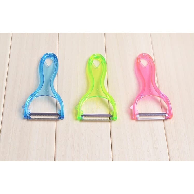 Kit 2 Descascador Fatiador Legumes Frutas Dupla Lâmina Afiada