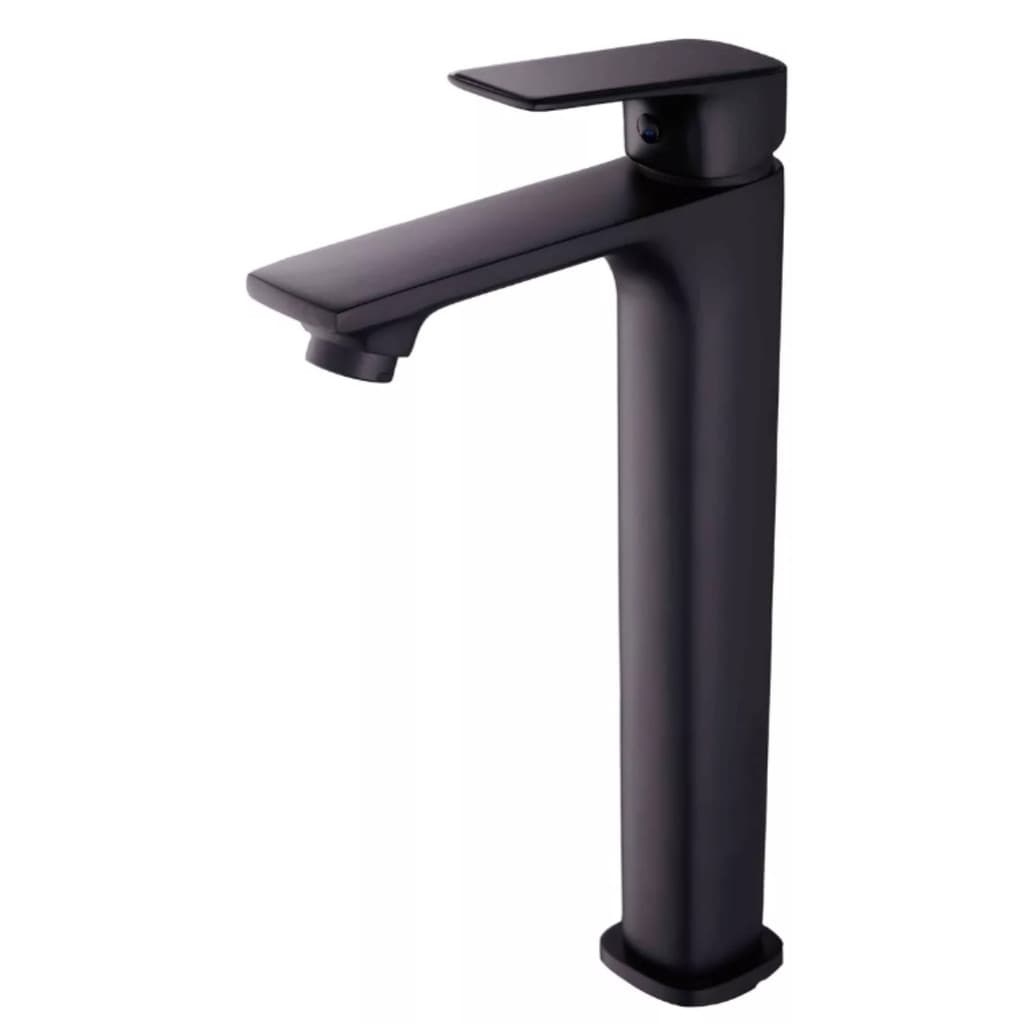 Misturador Monocomando Alto Slim para Cuba lavatório Banheiro Lavabo Pia Preto fosco Todo Metal PMX