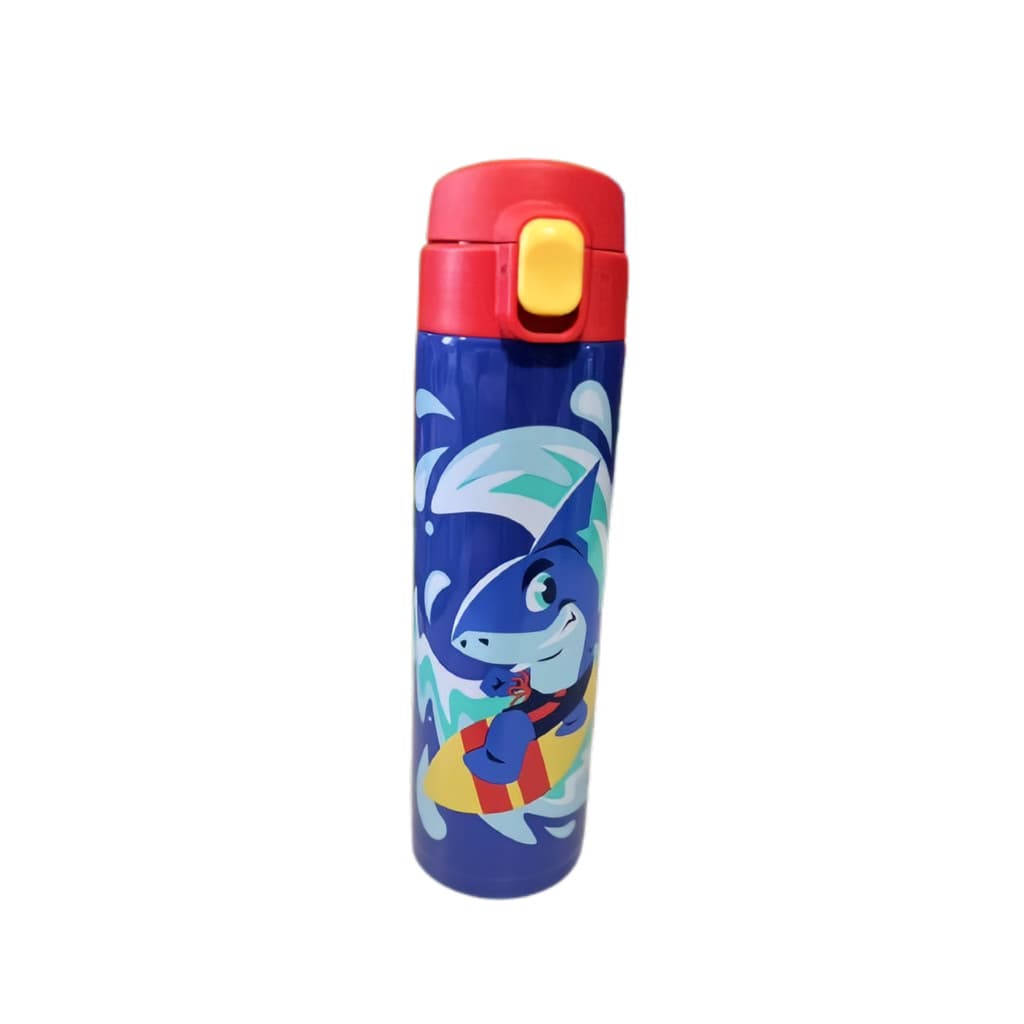 Garrafa Térmica Infantil Puket Tuba Tubarão Azul
