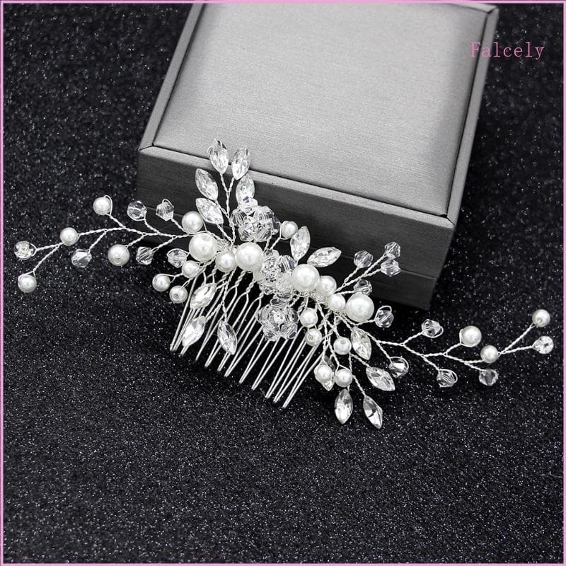 Nupcial Casamento Headpieces Elegante Feminino Pérola Jóias Enfeites Cabelo Pente Noiva Ferramenta