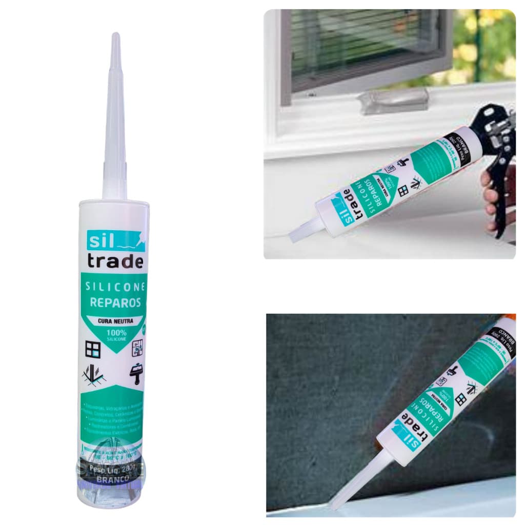 Silicone Reparos Neutro  BRANCO 280 Gramas - 1560107 - SIL TRADE VALIDADE 07/10/2025