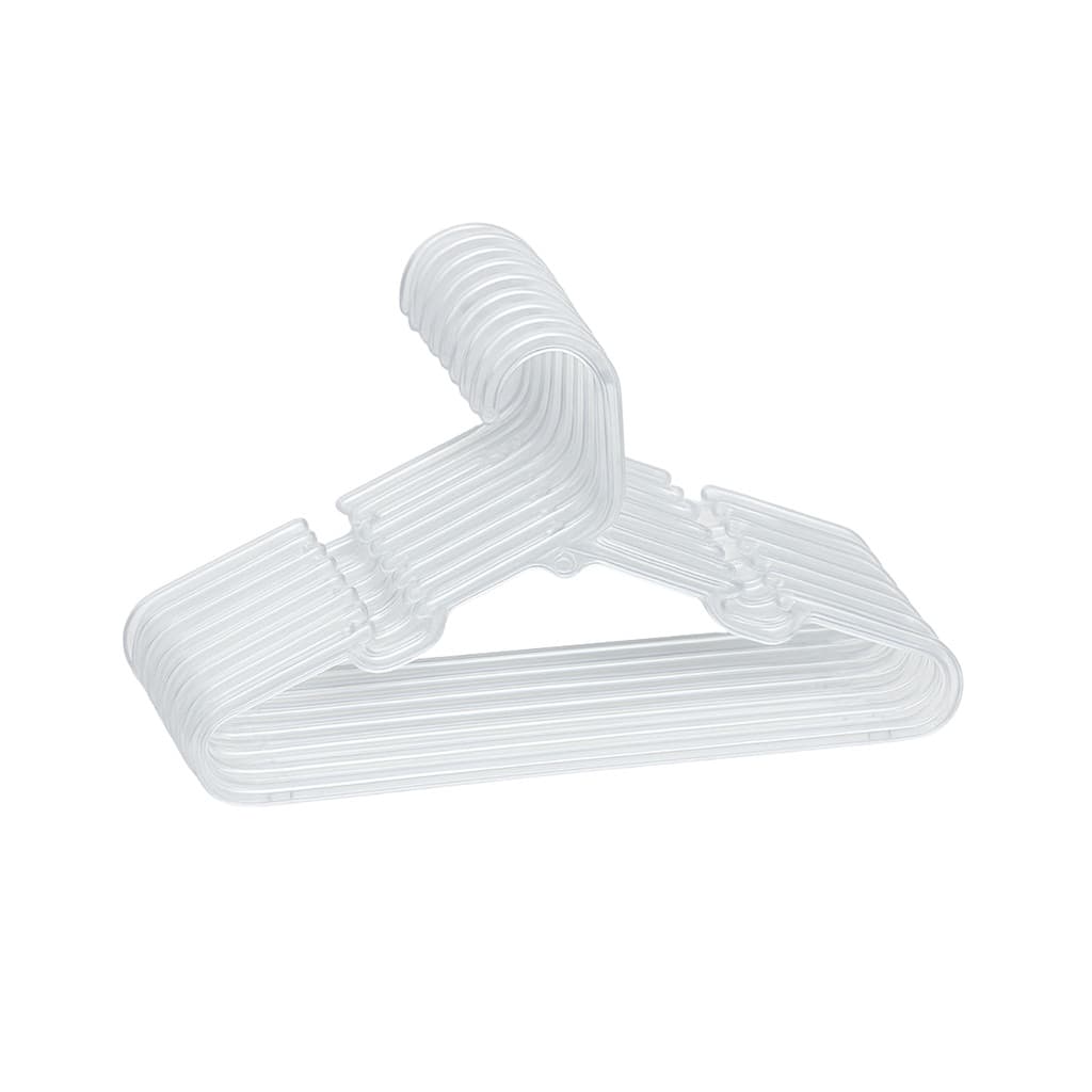Kit 15 Cabides Infantil Transparente Plástico Ideal Para Roupas de Bebê Criança Antideslizante