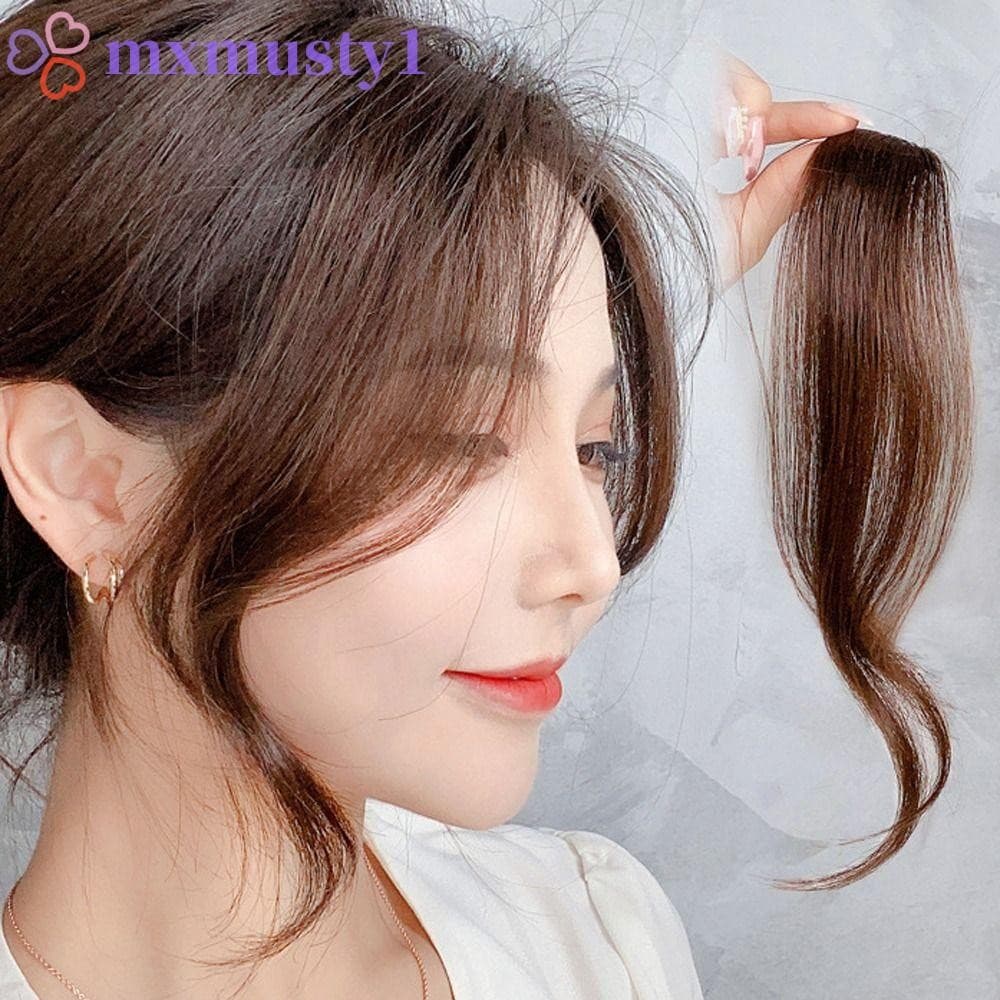 MXMUSTY Francês Oblíquo Franja Acessórios De Cabelo Preto Fofo Encaracolado Marrom Peruca De Síntese Feminina De Alta Qu