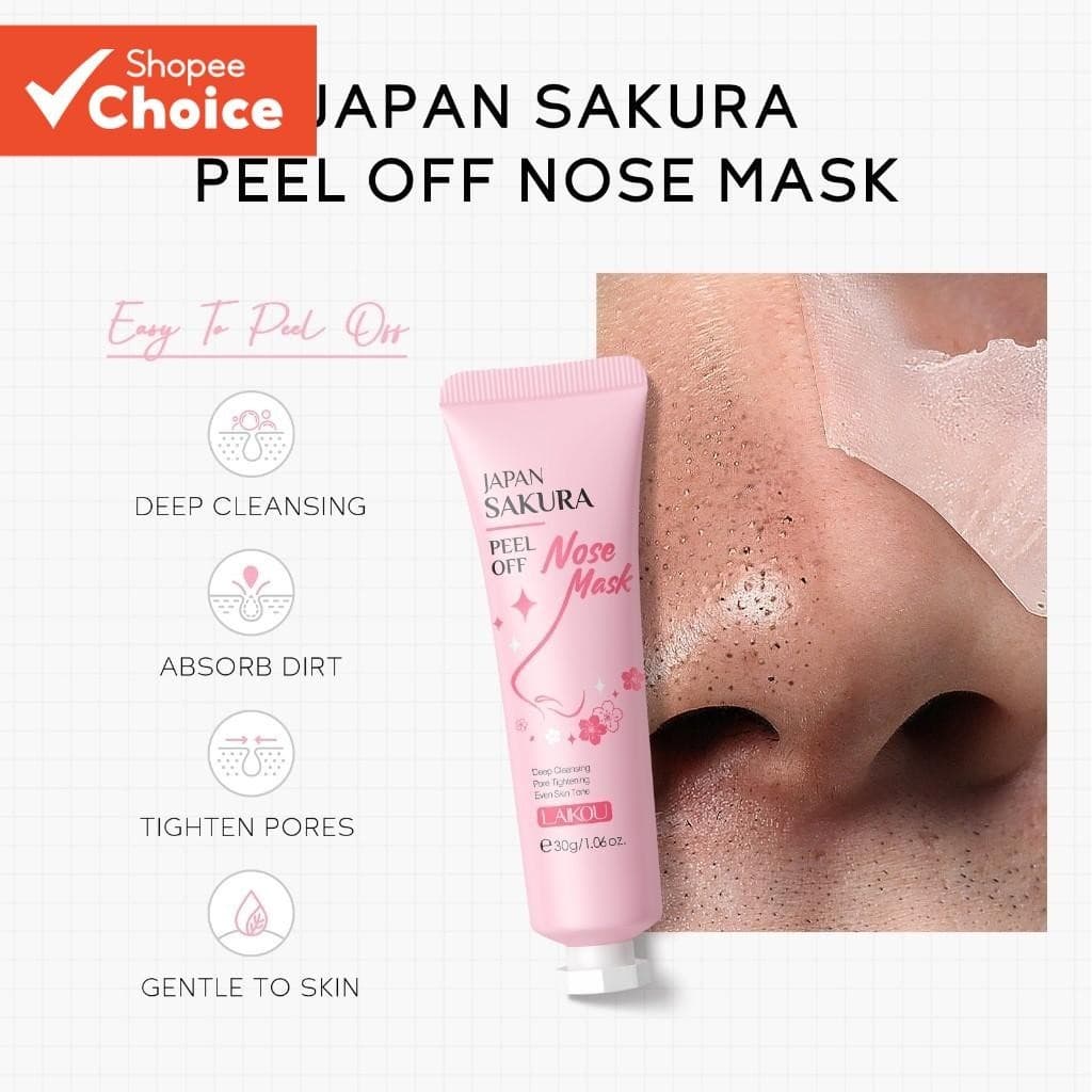 LAIKOU Japão Sakura Peel Off Nariz Máscara Limpeza Profunda Remoção De Cravo Tigh Dez Poros Hidratante 30g