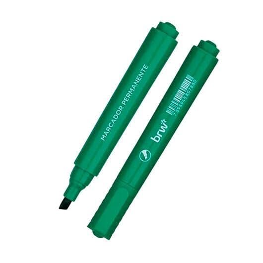 Pincel Atômico Marcador Permanente Verde Chanfrada Brw 01un