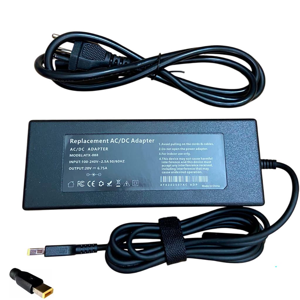 Fonte Carregador para Lenovo 135W 20V 6.75A Plug Retangular