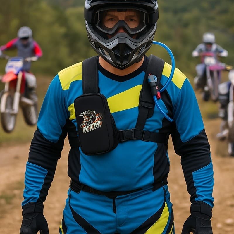 Bolsa De Peito Para Motocross Esportiva Leve C/ Compartimento Seguro Premium