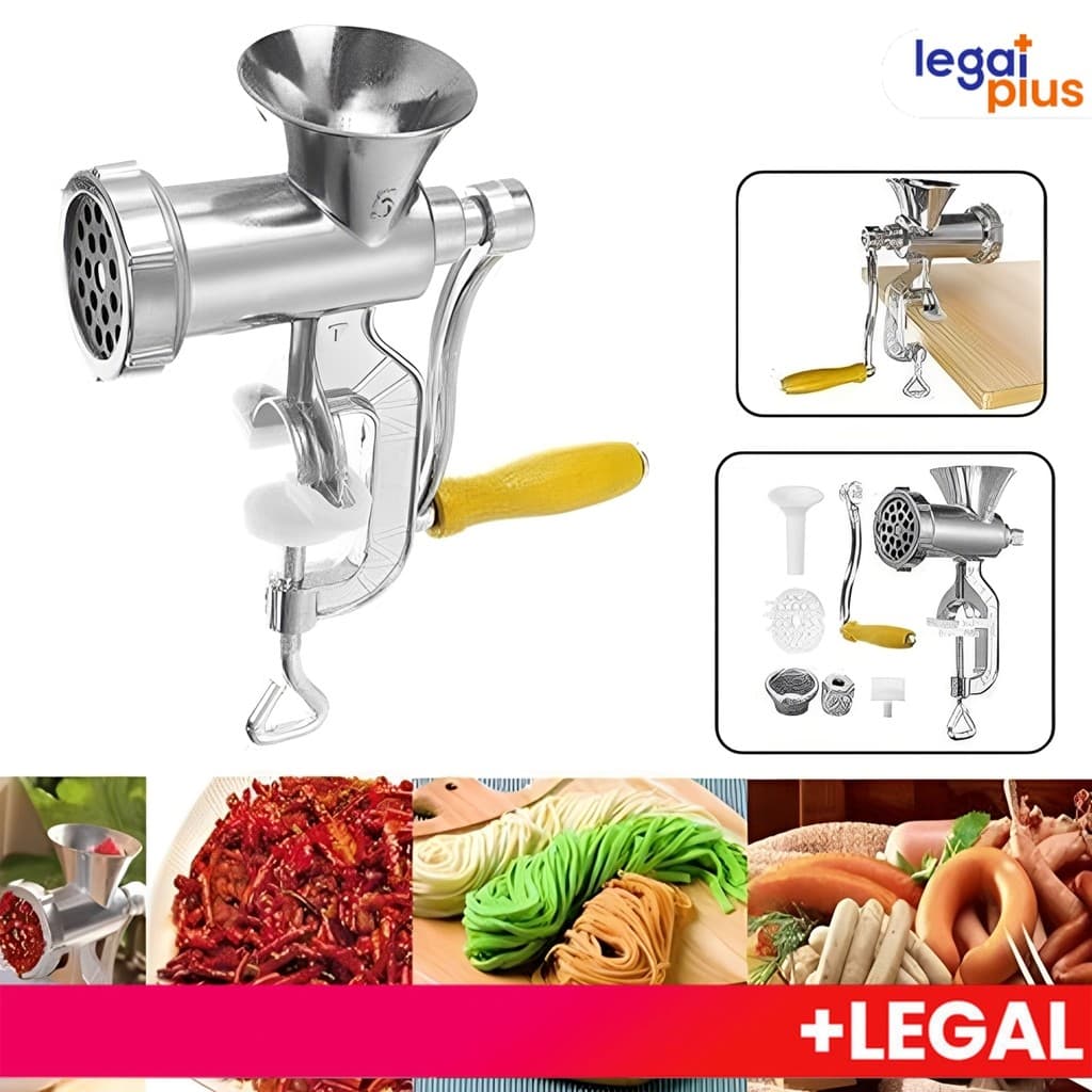 Moedor de Carne Manual com Funil para Linguiça e Biscoito