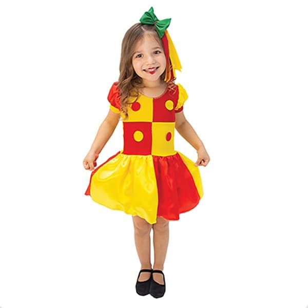 Fantasia Infantil Emília Amarelo E Vermelho - Saia Curta - Brink Model