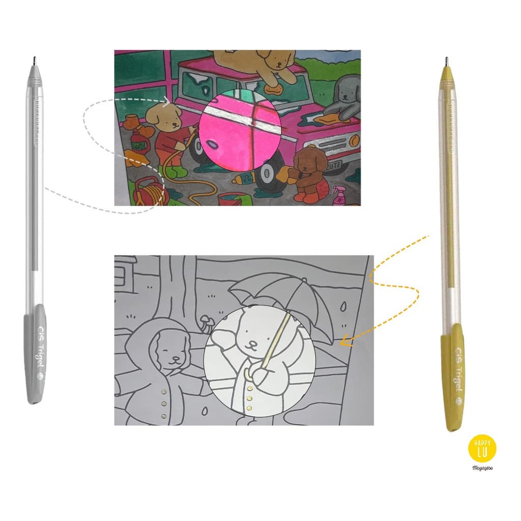 Kit 2 Caneta Fina Detalhe Ursos Goods Prata/gold Metalica